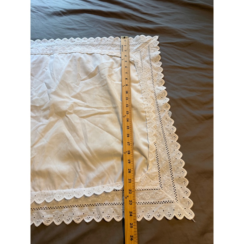 Wamsutta Vintage White Eyelet Lace Pillowcase and Sham Set 3pc USA Cottagecore - Picture 6 of 8